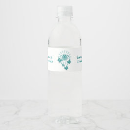 Hochzeitswasserflasche Etikett Aquamarine Schmette