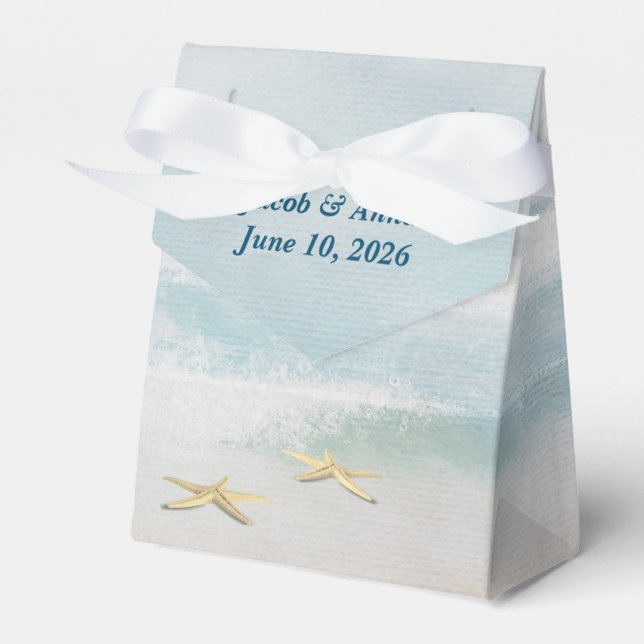 Hochzeitswassersurf mit Seestern Geschenkschachtel (Vorderseite)