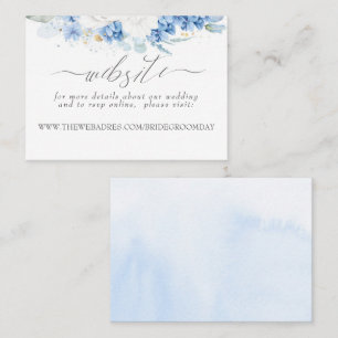 Hochzeitswebsite Dusty Blue White Blume Visitenkarte