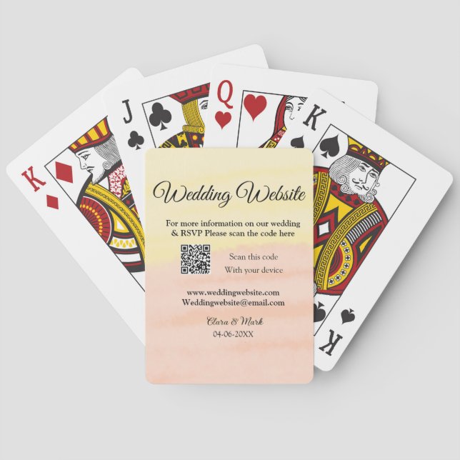 Hochzeitswebsite Hinzufügen von Q R-Code-Prüfung N Spielkarten (Rückseite)