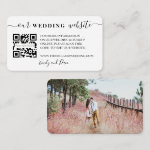 Hochzeitswebsite Kalligrafie Foto QR CODE einfügen Begleitkarte