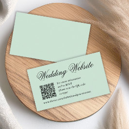 Hochzeitswebsite Mintgrüner QR-Code & Kalligrafie Begleitkarte