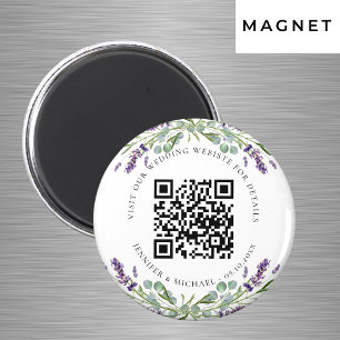 Hochzeitswebsite QR-Code Details RSVP Lavendel Magnet
