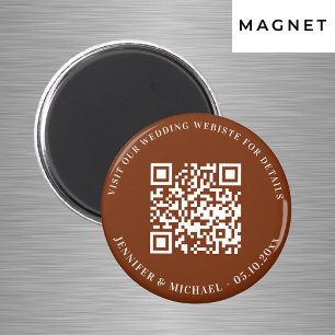 Hochzeitswebsite-QR-Code-Details RSVP verbranntes  Magnet