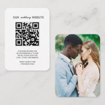 Hochzeitswebsite QR Code Foto RSVP Card