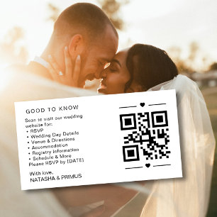 Hochzeitswebsite-QR-Code-RSVP-Registry-Einschluss Visitenkarte