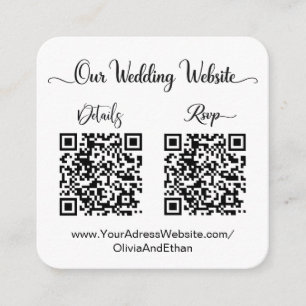 Hochzeitswebsite & RSVP Doppel-QR-Code-Foto Begleitkarte