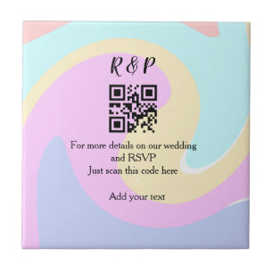 Hochzeitswebsite RSVP QR-Code Name Text hinzufügen Fliese