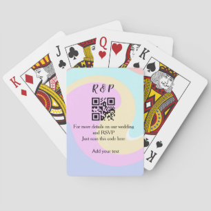 Hochzeitswebsite RSVP QR-Code Name Text hinzufügen Spielkarten