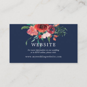 Hochzeitswebsite zum Blumenkorallen-Empfang Begleitkarte