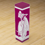 Hochzeitswein der Braut Weinbox<br><div class="desc">Illustration einer Braut mit Blume und Schleier,  Ansammlung ihre Röcke Raum,  um Worte zu personalisieren Geschenkboxen für Wein für die Brautmädchen</div>