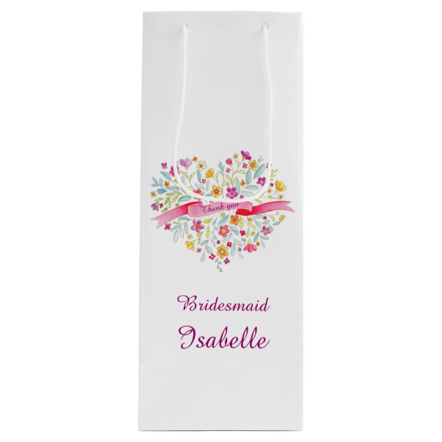 Hochzeitswein für Wasserfarben Geschenktüte Für Weinflaschen (Vorderseite)