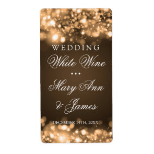 Hochzeitswein mit glühenden Lichtern Gold