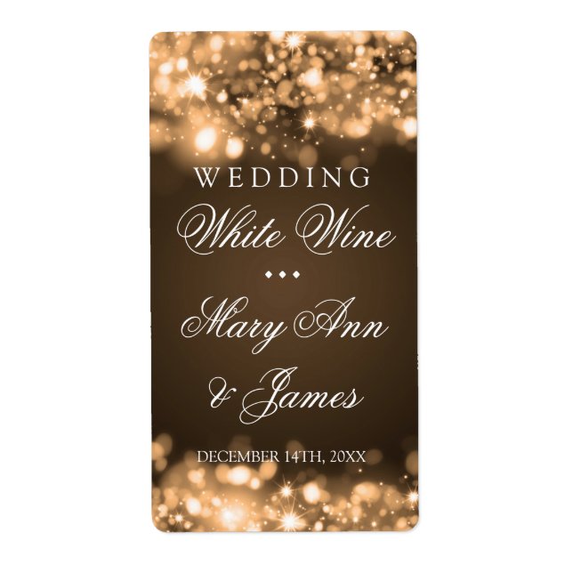 Hochzeitswein mit glühenden Lichtern Gold (Vorne)