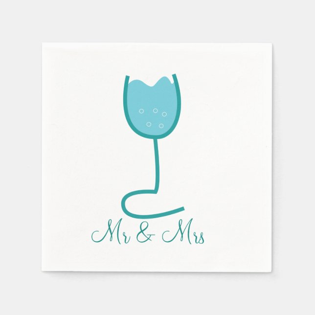 Hochzeitswein Serviette (Vorderseite)