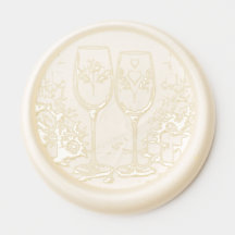 Hochzeitsweinbrille Wachs Siegel Stickers