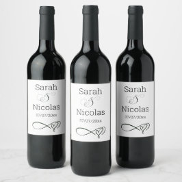 Hochzeitsweinlabel personalisiert minimalistisch weinetikett