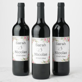 Hochzeitsweinlabel personalisiert minimalistisch weinetikett