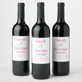Hochzeitsweinlabel personalisiert minimalistisch weinetikett