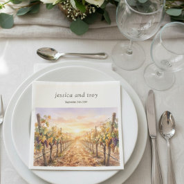 Hochzeitsweinlese Wasserfarben Trauben Hochzeit Serviette