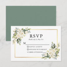 Hochzeitsweiße Flora Gold Sage Green