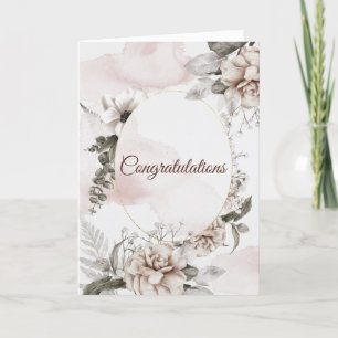 Hochzeitsweiße Rosen Vintage Glückwünsche Karte