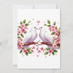Hochzeitsweiße Tauben Einladung