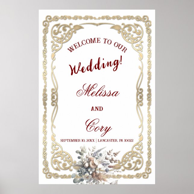 Hochzeitswertpapier für alle Jahreszeiten (Matte) Poster (Vorne)
