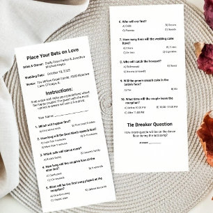 [Hochzeitswettblatt] Wedding Prop Wetten Game Karte