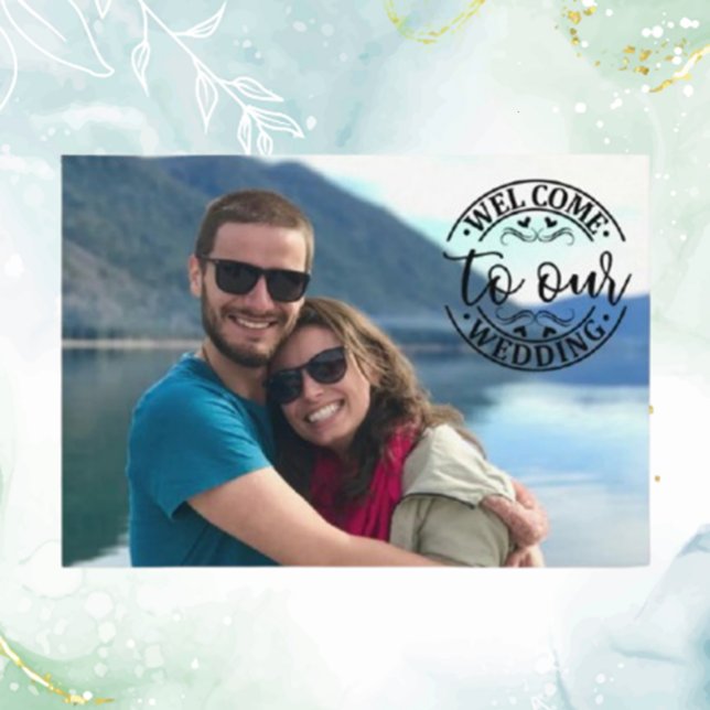 Hochzeitswillkommen Foto Modernes Relaxen Begleitkarte (Create a heartfelt first impression with a custom photo wedding welcome enclosure card)