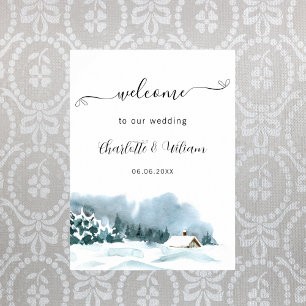 Hochzeitswinter Wunderland Empfang Willkommen Poster
