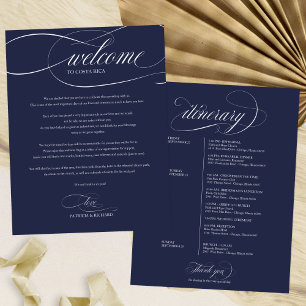Hochzeitswochenende-Empfangs-Itinerary in Navyblau