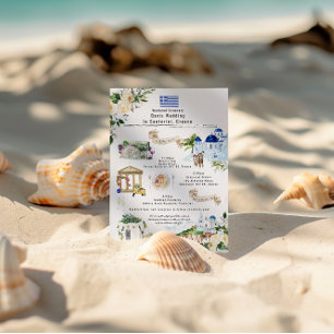 Hochzeitswochenende-Itinerar Santorini Griechenl Einladung