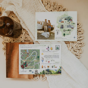 Hochzeitswochenende-Karten-Itinerar Einladung