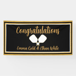 Hochzeitswochenende Pickleball Black & Gold Banner