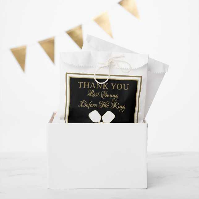 Hochzeitswochenende Pickleball Gold und Weiß Geschenktütchen (Party)