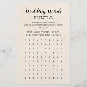 Hochzeitsworte Suche Table Game Calligraphy Rustik