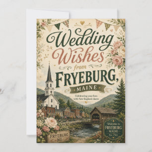 Hochzeitswunsch Grußkarte Fryeburg Maine Feiertagskarte