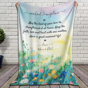 Hochzeitswunsch von Eltern an Tochter und Schwiege Sherpadecke