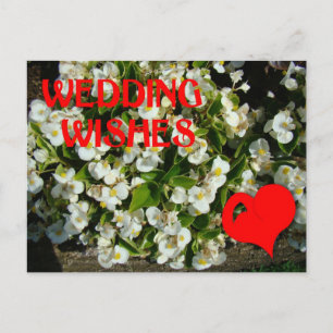 Hochzeitswünsche, Herz und Blume Postkarte
