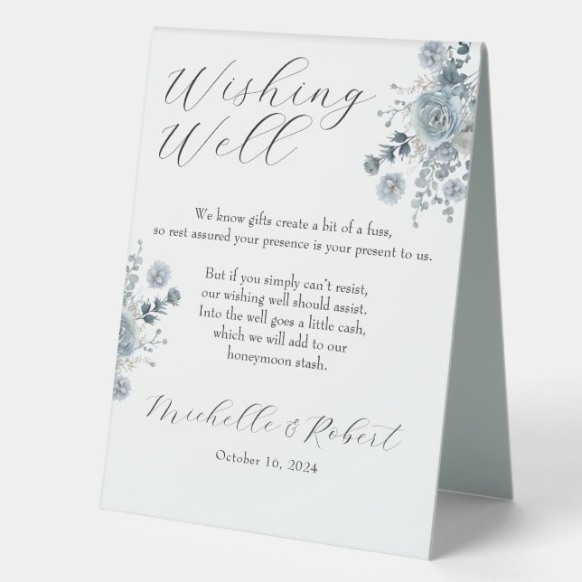 Hochzeitswünsche Tischaufsteller (Vorderseite)