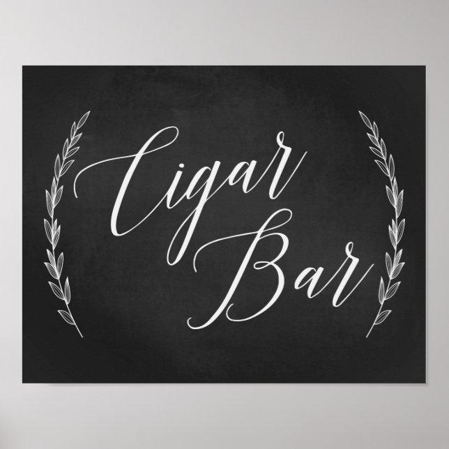 Hochzeitszeichen - Cigar Bar Wedding Chalkboard Ze Poster (Vorne)