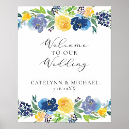 Hochzeitszeichen der Hochzeitsnacht in Gelb und Li Poster
