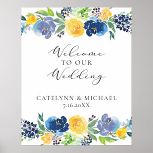 Hochzeitszeichen der Hochzeitsnacht in Gelb und Li Poster