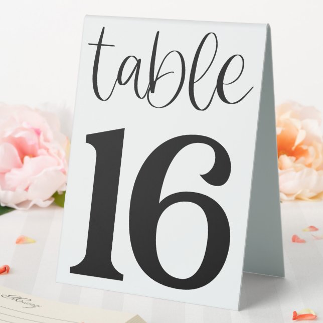 Hochzeitszeichen der Tischnummer 16 Tischaufsteller (In Situ (Hochzeit))