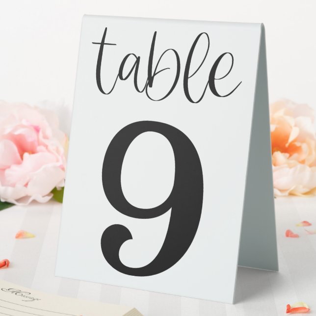 Hochzeitszeichen der Tischnummer 9 Tischaufsteller (In Situ (Hochzeit))