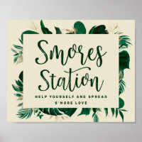 Hochzeitszeichen der Tropical Greenery S'mores Sta