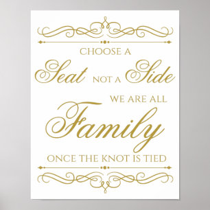 Hochzeitszeichen   Elegant Gold Swirl Calligraphy Poster
