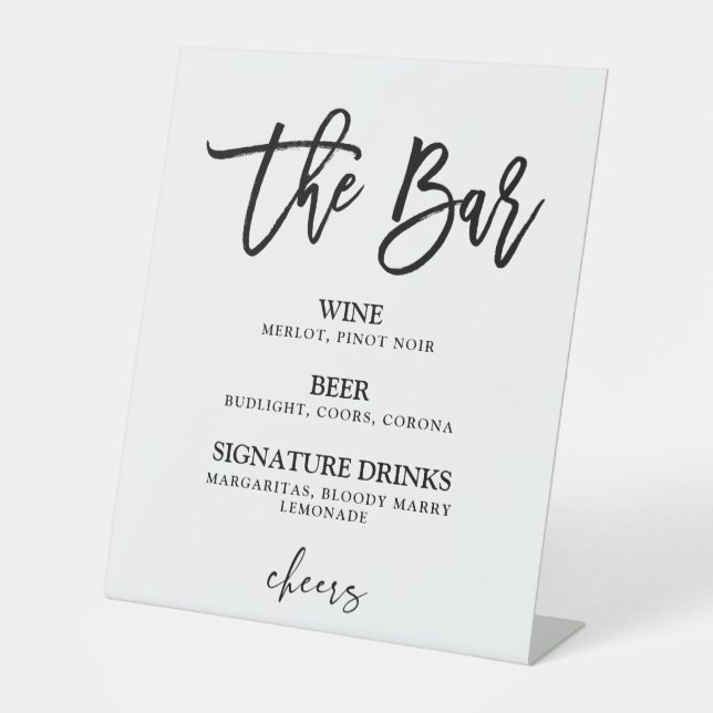 Hochzeitszeichen für Bar Sockelschild (Vorderseite)