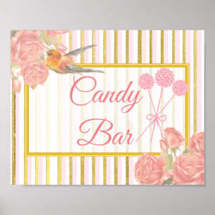 Hochzeitszeichen für Candy Bar, Pink Lollipops Poster